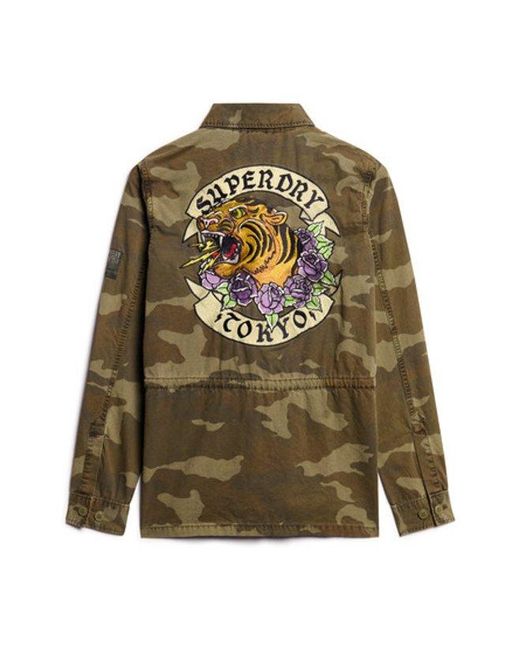 Superdry Green & Co Embroidered Military Field Jacket