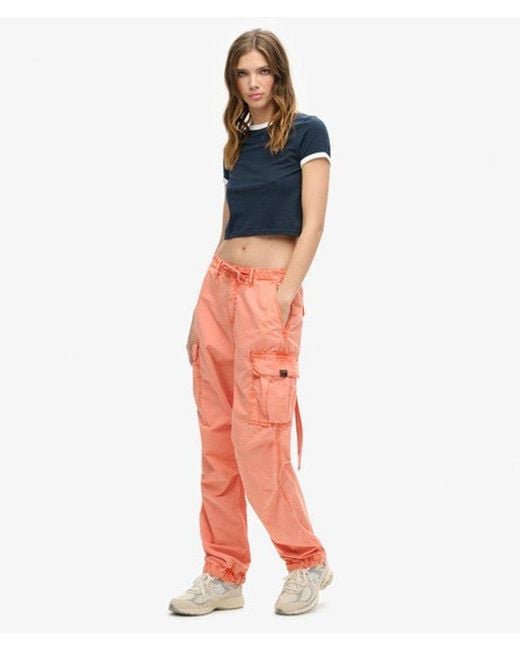 Superdry Red & Co Ladies Classic Low Rise Parachute Cargo Pants
