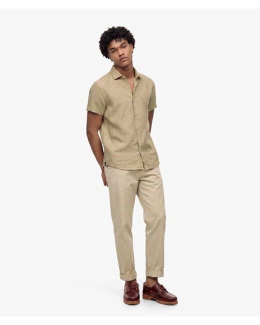 Superdry Brown & Co Riviera Short Sleeve Linen Shirt for men