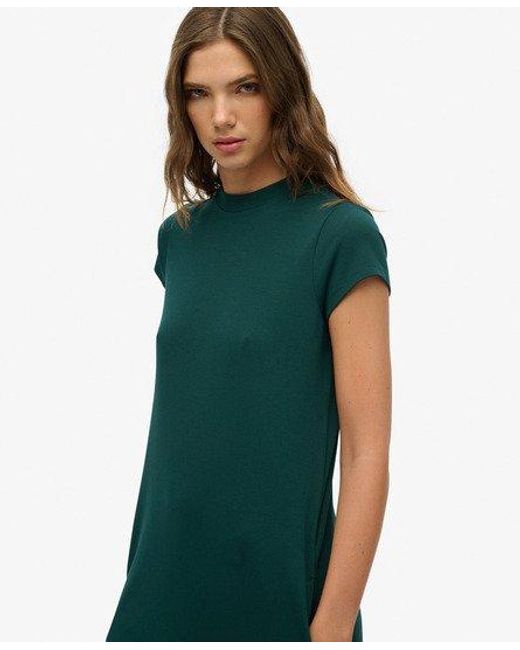 Superdry Green Short Sleeve A-line Mini Dress