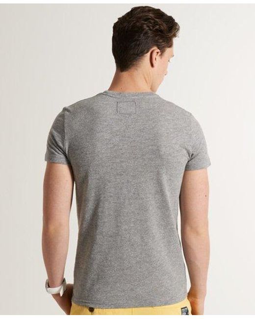 Superdry Gray Grindle Contrast T-Shirt Grit Marl for men