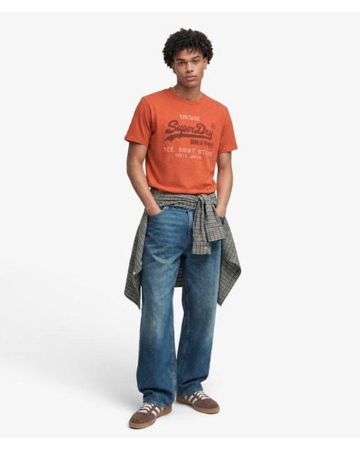 Superdry Red & Co Vintage Logo Heritage Relaxed T-shirt for men