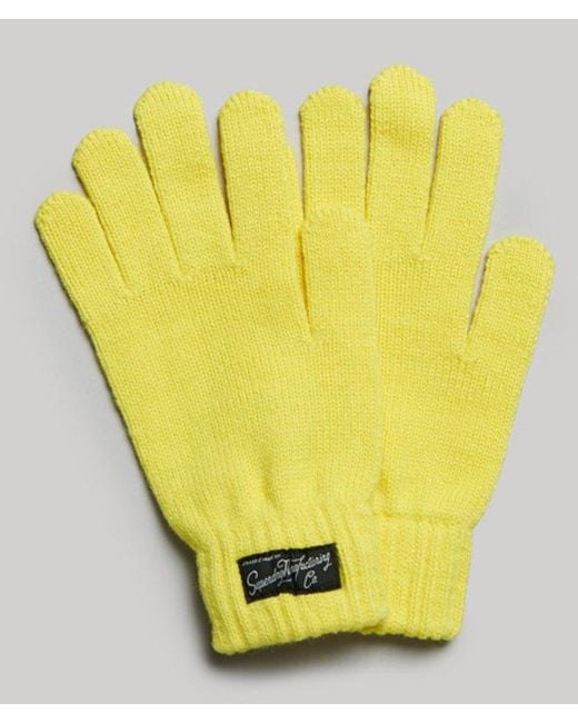 Gants à logo unisexes essential Superdry en coloris Yellow