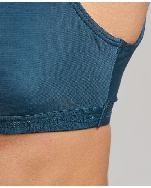 Superdry Micro Elastic Recycled Bikini Top Blue