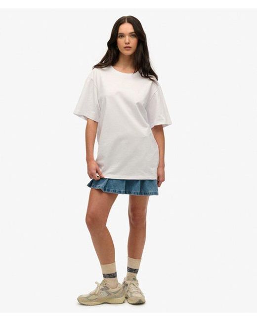 Superdry White Oversized Essentials Relaxed T-shirt