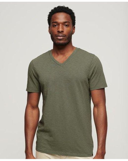 T-shirt flammé à manches courtes et col en v Superdry pour homme en coloris Green