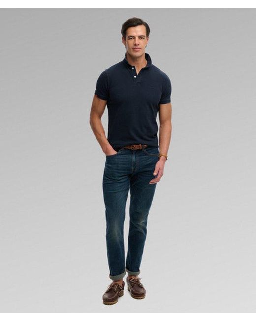 Superdry Black & Co Vintage Destroy Polo Shirt for men