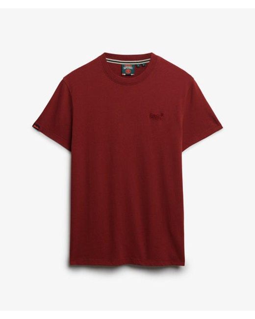Superdry Red Organic Cotton Essential Logo T-shirt for men