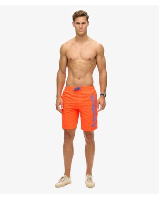 Superdry Klassieke Boardshort in het Orange voor heren