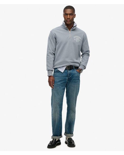 Superdry Blue & Co Athletic Essentials Half Zip Sweatshirt for men