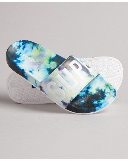 Superdry Blue Code Tie Dye Sliders Multiple Colors