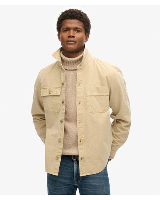 Superdry Natural Cotton Surplus Canvas Overshirt for men