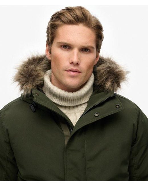 Superdry Black & Co Everest Faux Fur Bomber Jacket for men