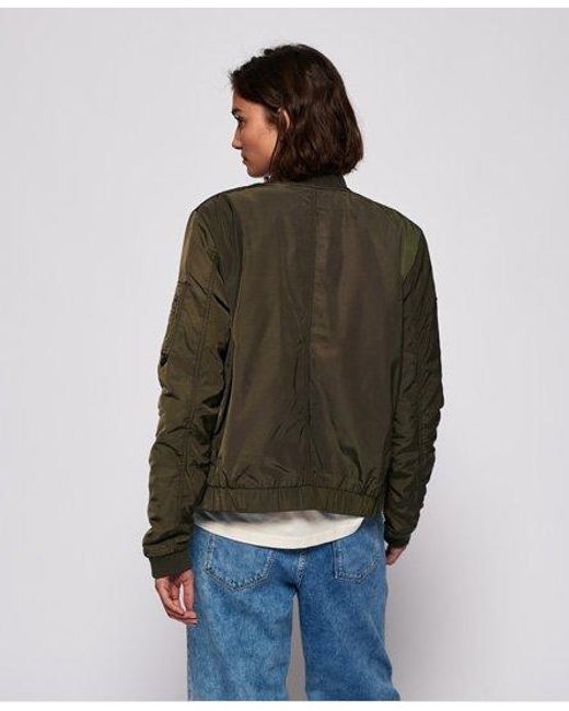 Superdry Green Carrie Bomber Jacket Khaki