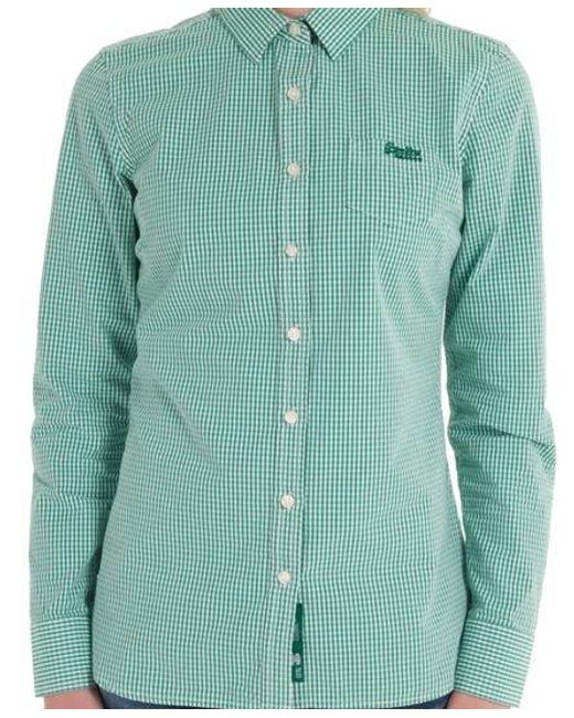 Superdry Green Premium Dress Shirt Tudor Jade Gingham