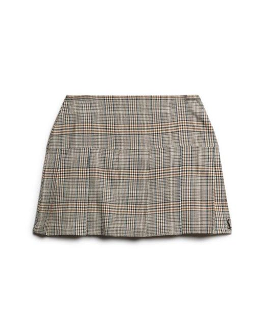 Superdry Natural & Co Vintage Tweed Pleat Mini Skirt