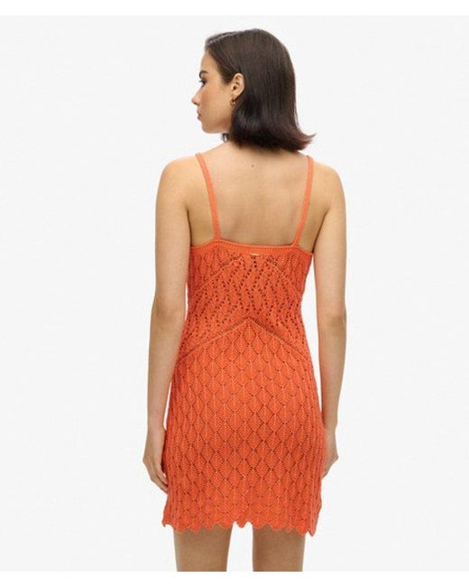 Superdry Orange & Co Cotton Crochet Cami Mini Dress