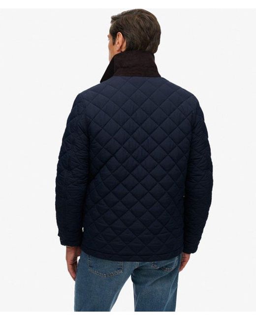 Superdry Blue Quilted Estate Coach Jacket for men