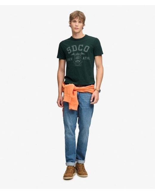 Superdry Green Gothic Varsity T-Shirt for men