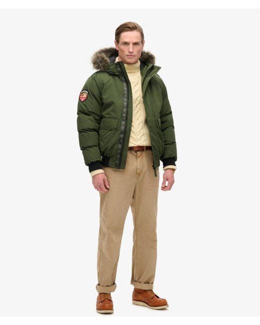 Superdry Green & Co Everest Faux Fur Bomber Jacket for men