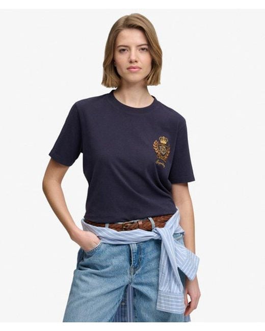 Superdry Blue & Co Crest Embellished T-shirt