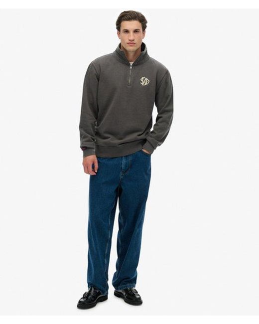 Superdry Black & Co Athletic Half Zip Sweatshirt for men
