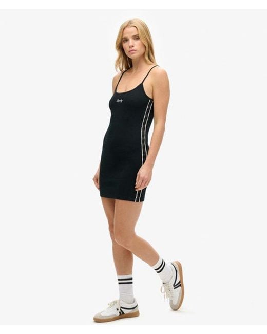 Superdry Black S Logo Strappy Dress