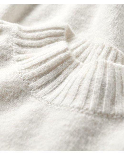 Superdry White Classic Essential Mock Neck Jumper