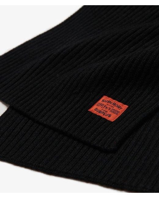 Superdry Black & Co Workwear Knit Scarf