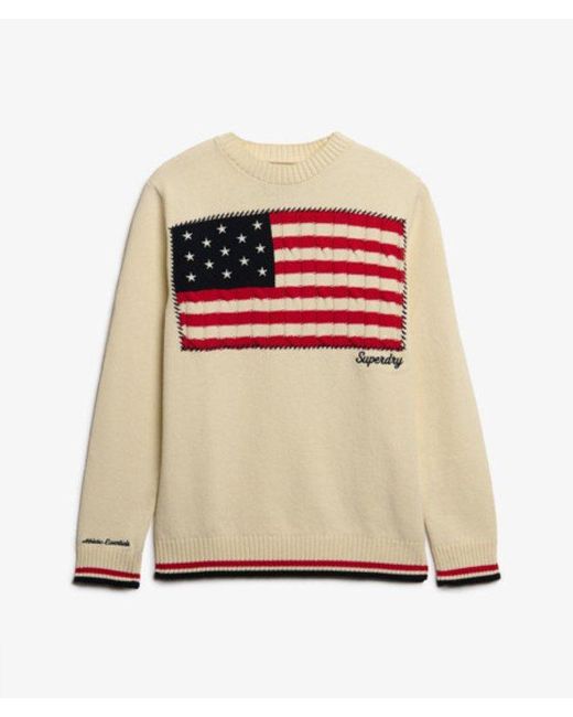Superdry Red & Co Athletic Essentials Americana Flag Crew Knit