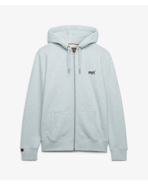 Superdry Blue & Co Essential Logo Half Brushed Zip Hoodie for men