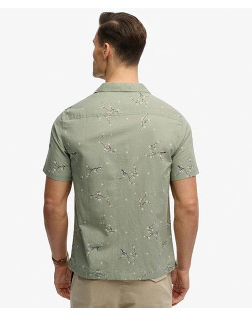 Superdry Green Short Sleeve Printed Beach Shirt for men