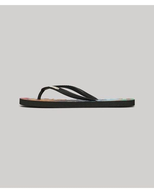 Superdry Metallic Ladies Logo Vegan Flip Flops