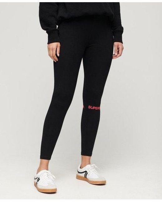 Legging taille haute sportswear Superdry en coloris Black
