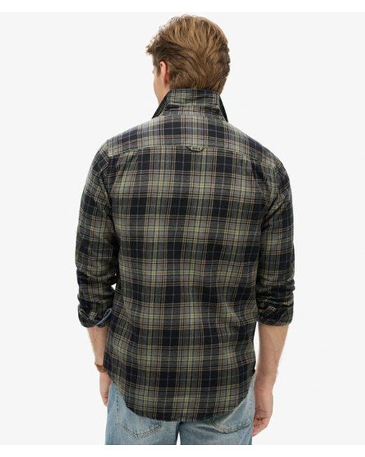 Superdry Black Mens Organic Cotton Lumberjack Check Shirt for men