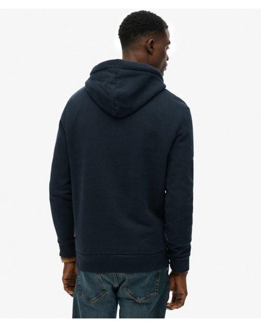 Superdry Blue Standard Script Hoodie for men