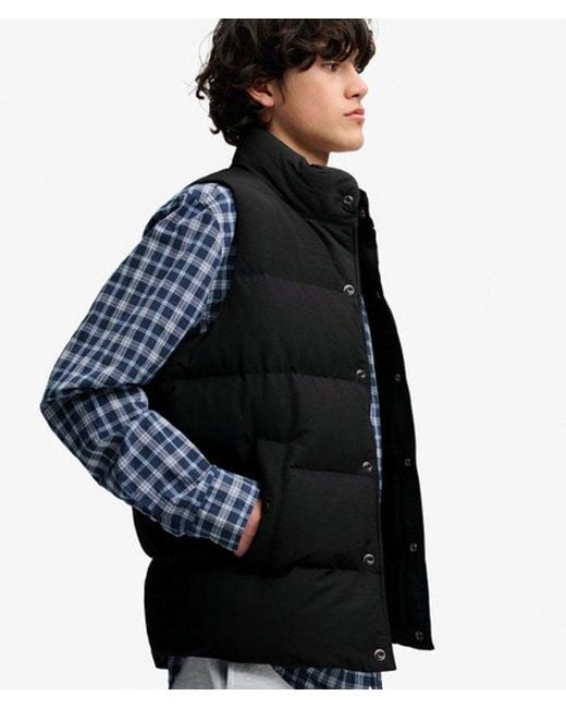 Superdry Black Non Hood Short Everest Gilet for men