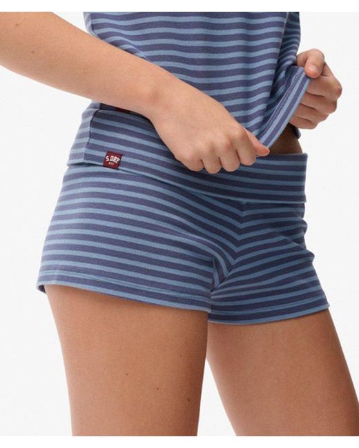 Superdry Blue Athletic Essentials Fold Over Short