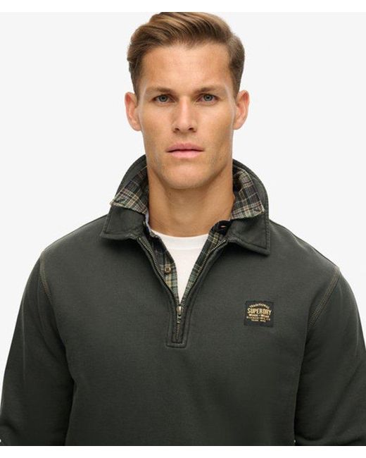 Superdry Green & Co Contrast Stitch Half Zip Sweatshirt for men