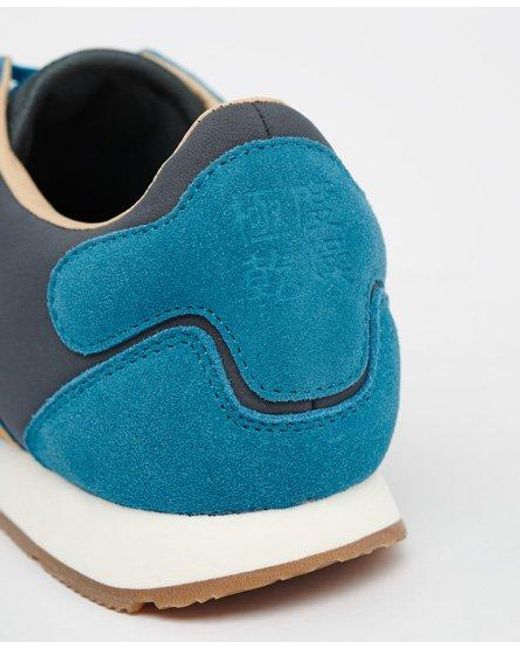 Superdry Blue Retro Runner Trainer Dark Vintage for men