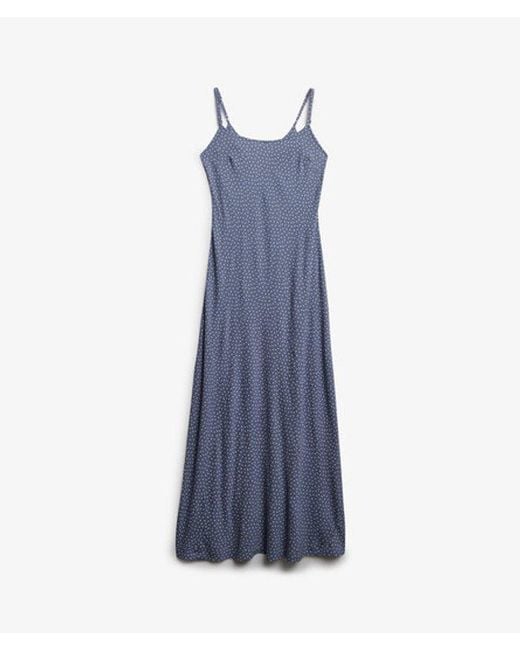 Superdry Blue & Co Printed Cami Maxi Dress