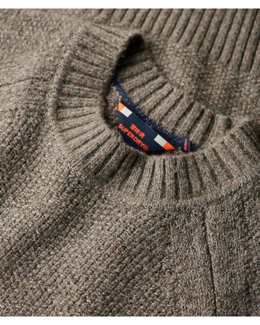 Superdry Gray Chunky Raglan Jumper for men