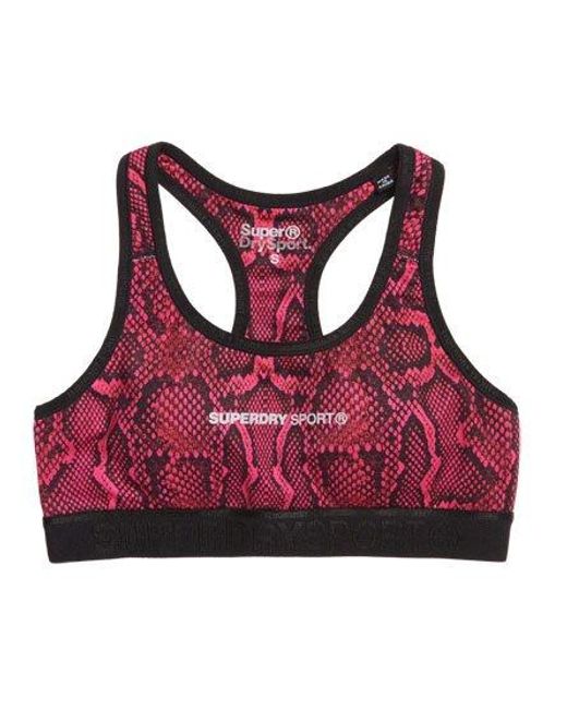 Superdry Purple Core Gym Bra Neon Python