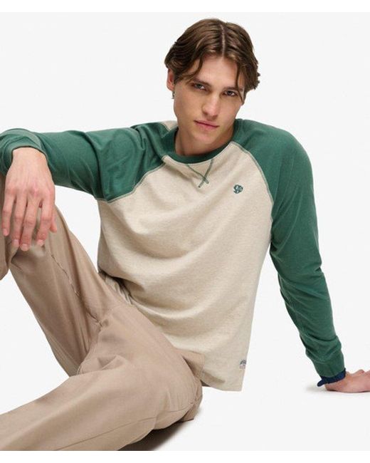 Superdry Green & Co Vintage Athletic Baseball Top for men