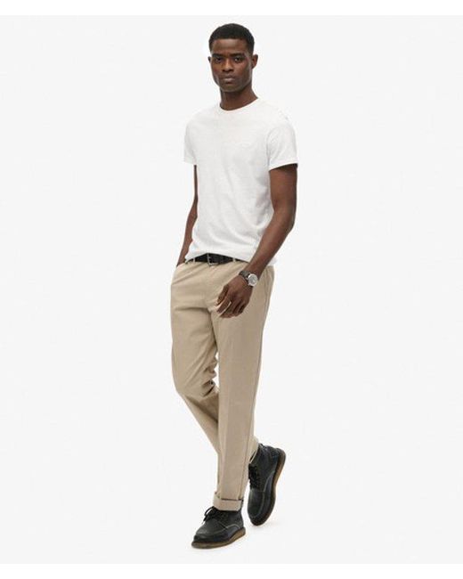 Superdry Premium Regular Chino in het White voor heren