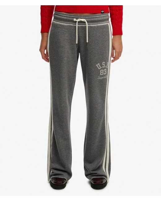 Superdry Red & Co Athletic Essentials Stripe Flare joggers
