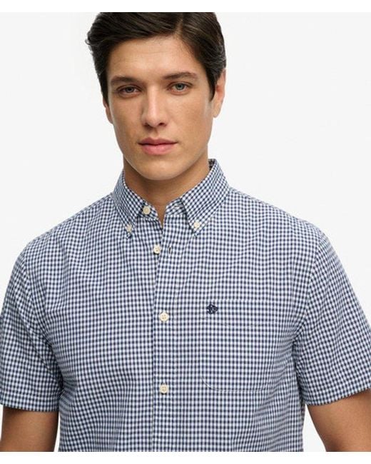Superdry Blue & Co Preppy Poplin Short Sleeve Shirt for men