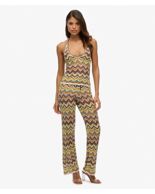 Superdry Metallic & Co Zigzag Knit Wide Trousers