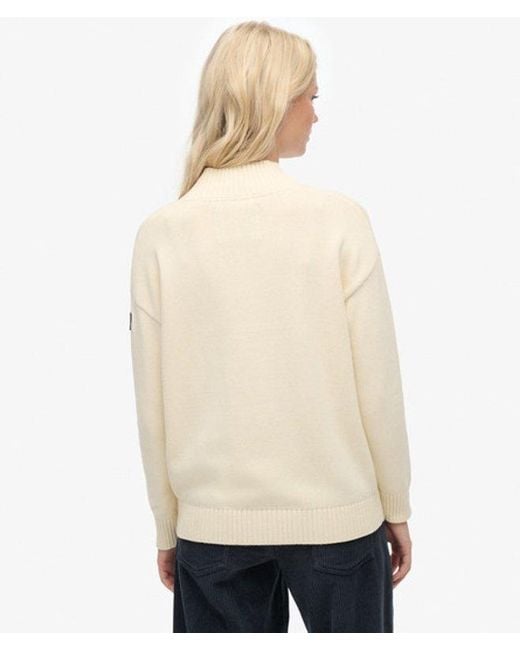 Superdry Natural & Co Slouchy Knitted Half Zip