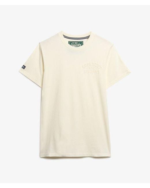 Homme T-Shirt Décontracté À Motif En Relief Athletic Taille Superdry pour homme en coloris White